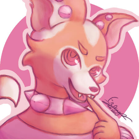 oc, un personaje (art trade con momoiro.pixels)